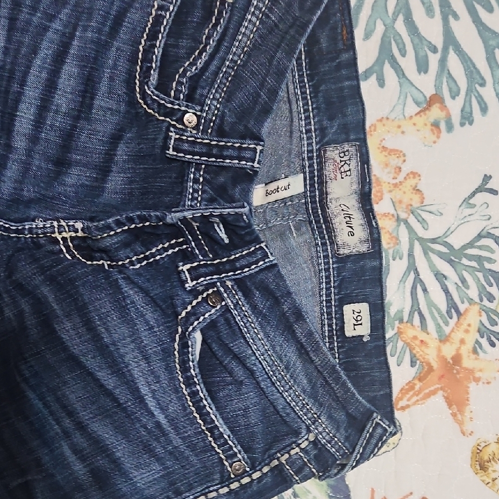 BKE Indigo Bootcut Jeans with Contrast Stitching